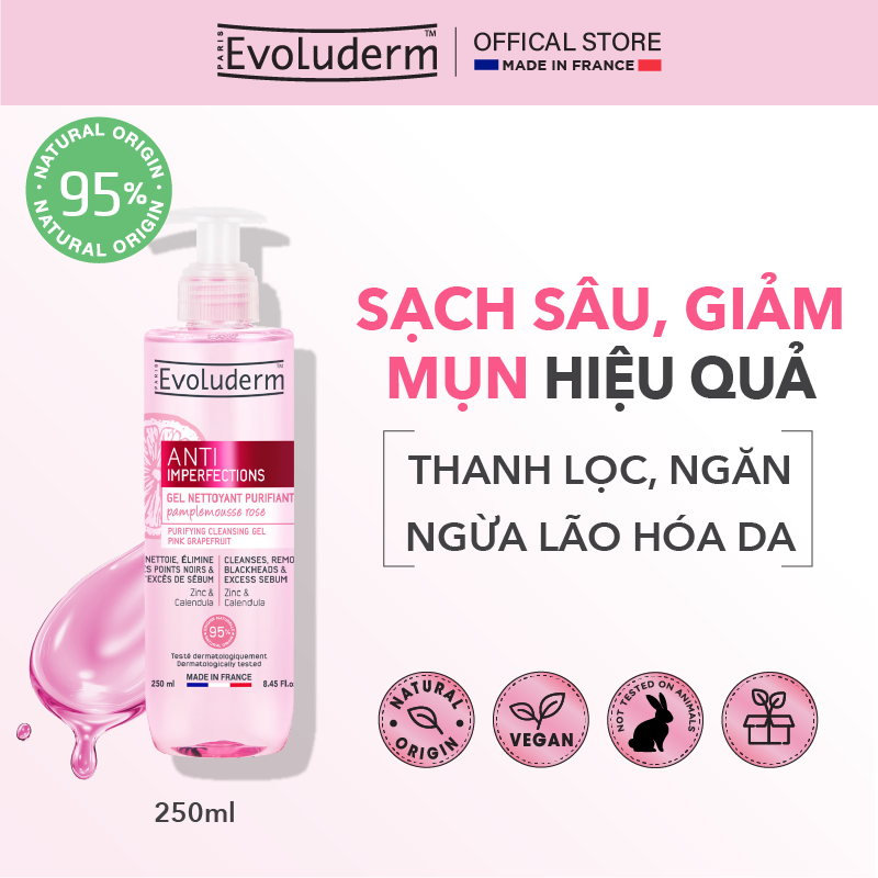 Gel rửa mặt tinh chất bưởi hồng danh cho da dầu mụn 250ml