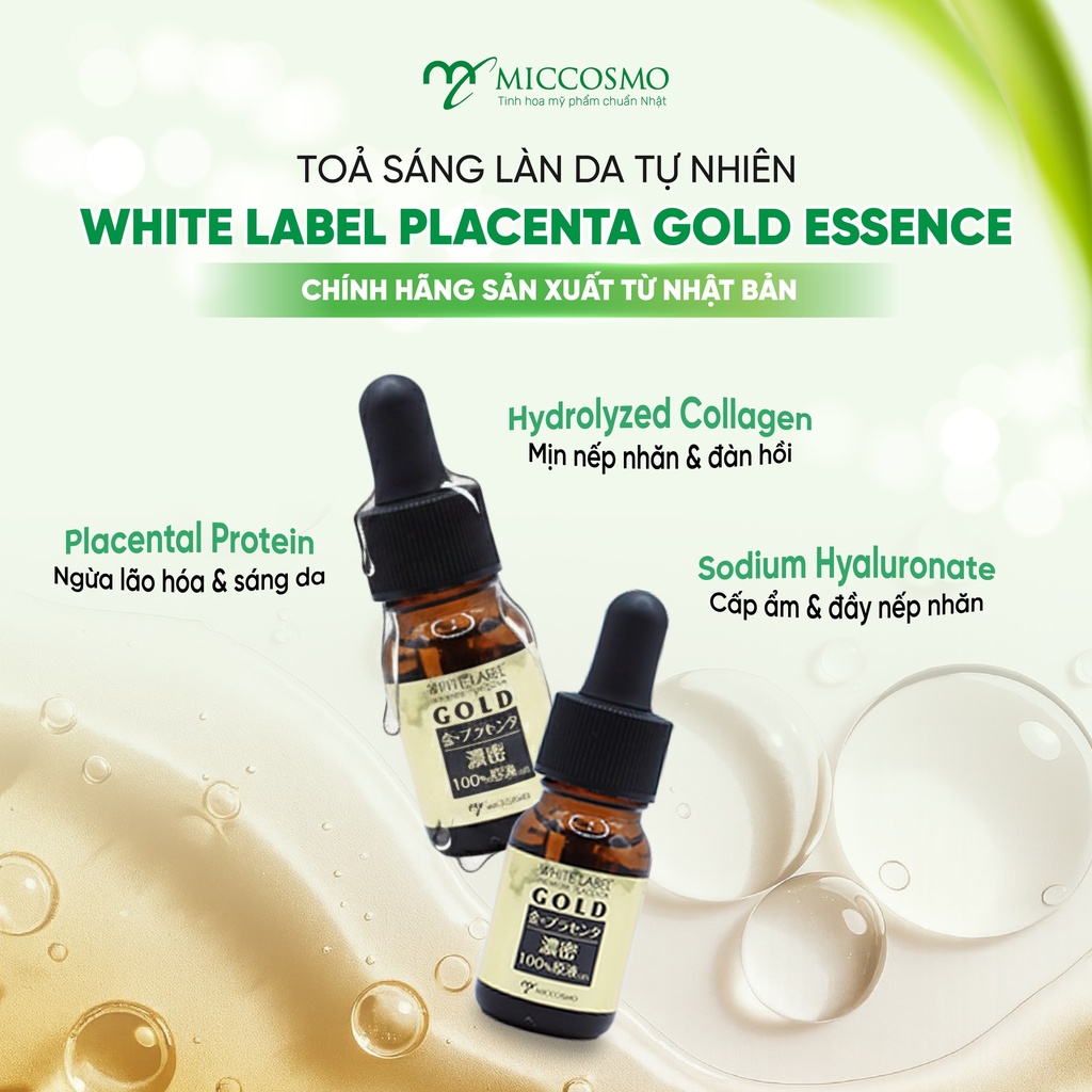 Tinh chất cô đặc chống lão hóa Miccosmo White Label Premium Placenta Gold Essence 10ml