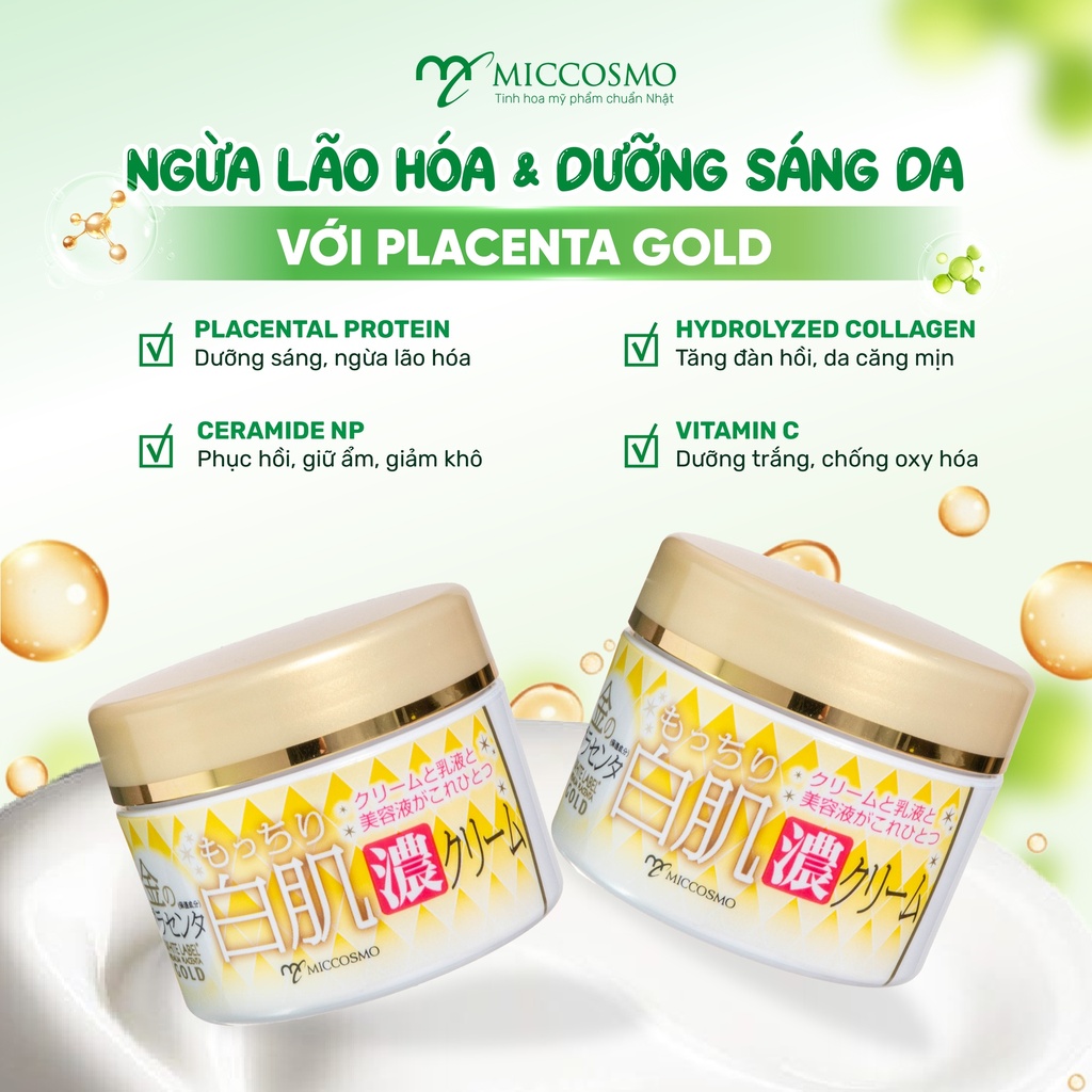 Kem dưỡng cấp ẩm chống lão hóa Miccosmo White Label Placenta Rich Gold Cream 60g