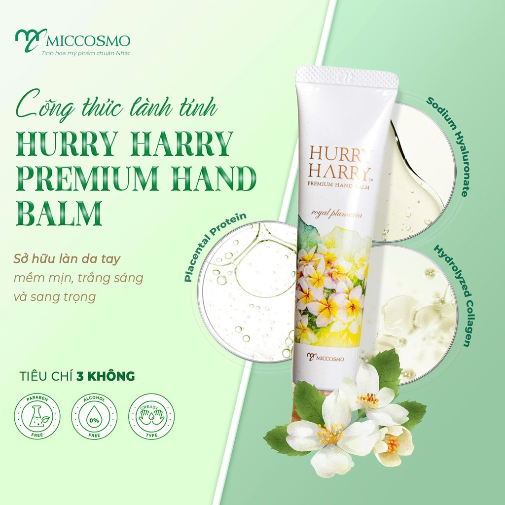 Kem dưỡng da tay Miccosmo Hurry Harry Premium Hand Balm 40g