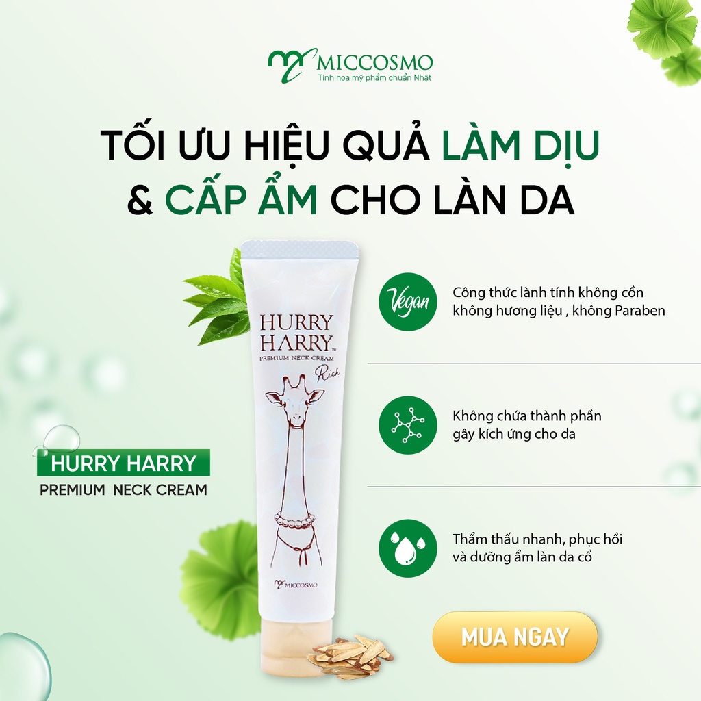 Kem dưỡng trị nhắn cổ Miccosmo Hurry Harry Premium Neck Cream Rich 40g