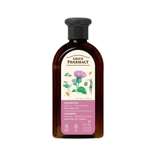 Dầu gội Green Pharmacy chống rụng tóc cây ngưu bàng và protein lúa mì 350ml