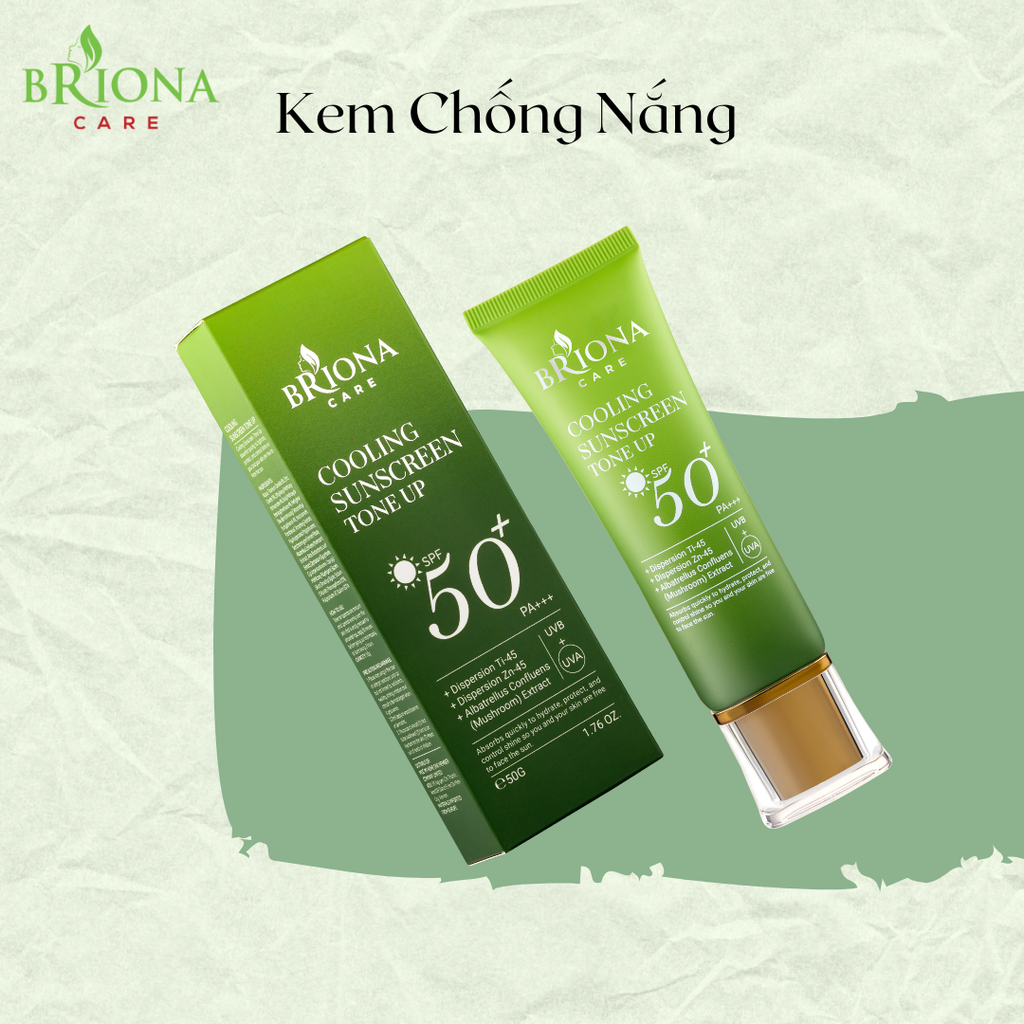 Kem Chống Nắng Dịu Da Briona Care, Nâng Tone, Dưỡng Ẩm và Hỗ Trợ Trắng Da 50g