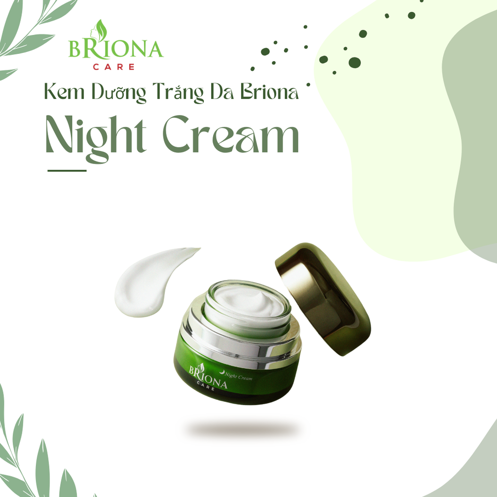 Briona Care Kem Dưỡng Trắng Da Ban Đêm Mờ Thâm Nám Trẻ Hóa Da Mặt Chống Lão Hóa Dưỡng Ẩm Mềm Mịn Nâng Tone 35g Cho Nữ