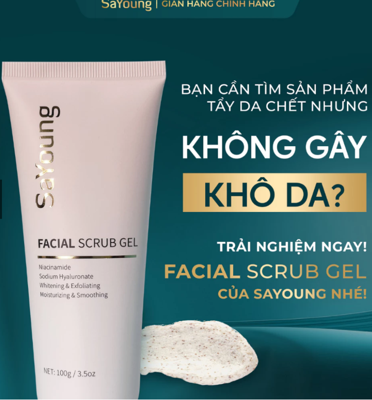Gel Tẩy Tế Bào Chết Sayoung Dưỡng Ẩm Mịn Hỗ Trợ Làm Sáng Da Facial Scrub Gel 100ml