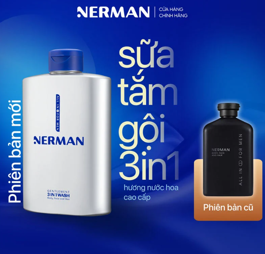 Sữa tắm Nerman - Gentleman 3in1 Wash 350g