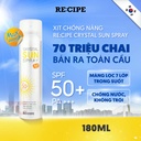 Xịt chống nắng RE:CIPE CRYSTAL SUN SPRAY SPF50+ PA+++ 180ml