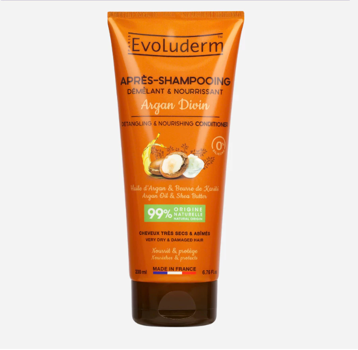 Dầu xả thiên nhiên không Silicon Evoluderm chiết xuất tinh dầu Argan dành cho tóc khô & hư tổn 200ml