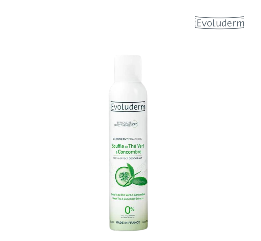 Xịt khử mùi cơ thể 24h Trà xanh-Dưa leo Evoluderm 200ml (20377)