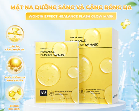 Mặt Nạ Giúp Dưỡng Sáng Và Hỗ Trợ Căng Bóng WonJin Effect Healance Flash Glow Mask (30g x 5ea)