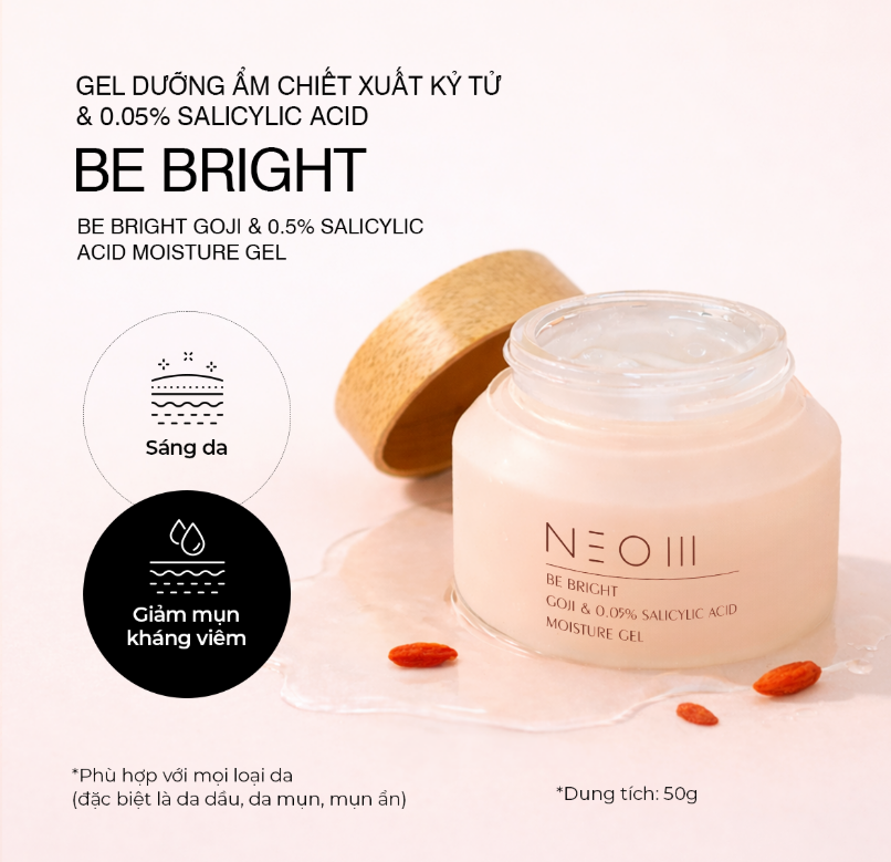 Gel Dưỡng Ẩm Neom Be Bright Chiết Xuất Kỷ Tử & 0.05% Salicylic Acid