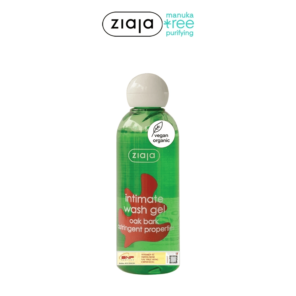 Ziaja Intimate Wash Gel Oak Bark Astringent Properties 200ml ( Gel vệ sinh Intimate Vỏ Sồi)