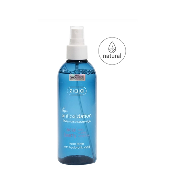 Ziaja Acai Berry Antioxidation Face Toner with Hyaluronic Acid 200ml - Xịt cân bằng Dưỡng ẩm Hyaluronic chống Oxy hóa