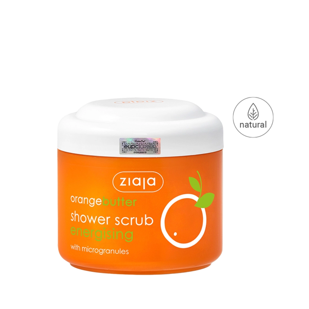 Ziaja Orange Butter Shower Scrub Energising with Microgranules 200ml - Tắm tẩy tế bào chết hạt siêu nhỏ Sáp Cam