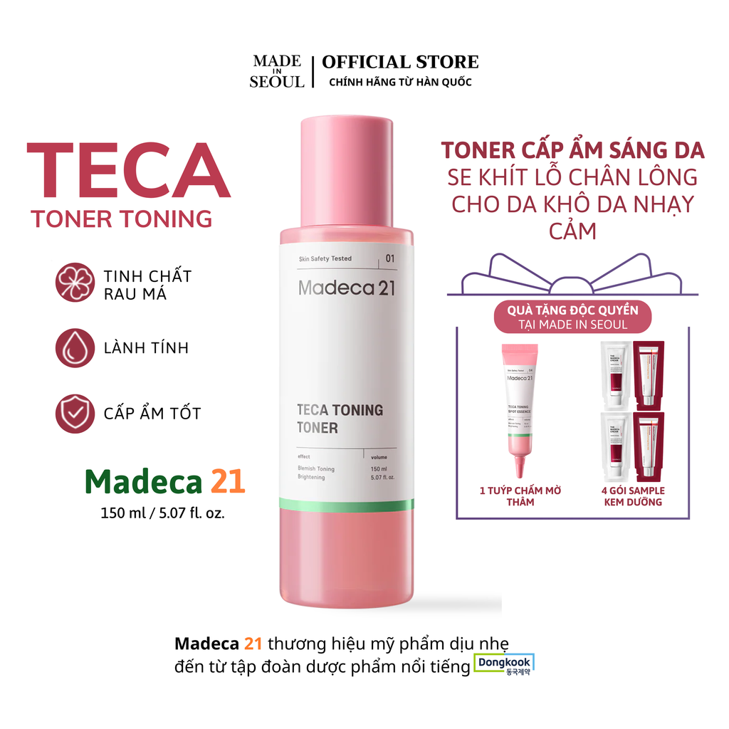 Nước hoa hồng Madeca21 TECA TONING TONER 150 ml