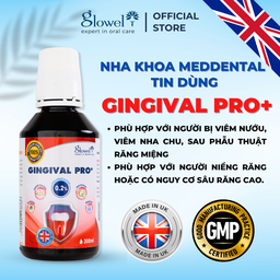 Nước Súc Miệng Ngăn Ngừa Chảy Máu Chân Răng, Viêm Nướu Glowel Nhập khẩu Anh Quốc, Giảm Sưng Hiệu Quả