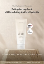 Kem dưỡng thuần chay phục hồi - làm dịu Elravie Zero Hyalmide Moisture Cream 100ml
