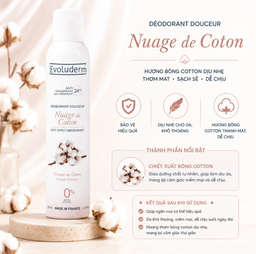 Xịt khử mùi cơ thể 24h Coton Evoluderm 200ml (15257M-New)